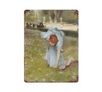 xiaoxiaoshen Lawrence Alma Tadema Romantismo (4) Póster de metal para decoración de pared, decoración moderna del hogar, bar, tienda, decoración vintage, 40 x 30 cm