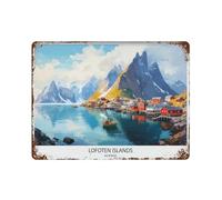 xiaoxiaoshen Lofoten Islands Travel, Home Island Norway, Tr_4 - Póster de metal moderno para decoración del hogar, bar, tienda, decoración vintage, 30 x 40 cm