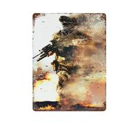 xiaoxiaoshen Modern Warfare - Póster de metal para decoración de pared, diseño de cenizas de fuego, decoración moderna para el hogar, bar, tienda, decoración vintage, 40 x 30 cm