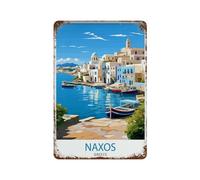 xiaoxiaoshen Naxos Grecia - Póster de metal para decoración de pared, diseño de Grecia, decoración moderna para el hogar, bar, tienda, decoración vintage, 30 x 20 cm