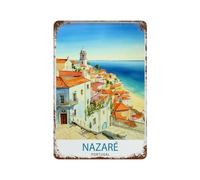 xiaoxiaoshen Nazare Portugal - Cartel de metal para decoración de pared, decoración moderna para el hogar, bar, tienda, decoración vintage, 30 x 20 cm