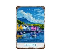 xiaoxiaoshen Portree - Póster de metal con diseño de isla escocesa de la isla de Skye, ciudad de puerto escocesa, paisaje hebrideano, decoración de pared, arte moderno, decoración del hogar, bar