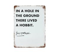 xiaoxiaoshen Póster de metal con cita de Tolkien In A Hole Lived A Hobbit, decoración de pared, arte moderno, decoración del hogar, bar, tienda, decoración vintage, 40 x 30 cm