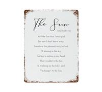 xiaoxiaoshen Póster de metal con cita del poema del sol de John Drinkwater para decoración de pared, arte moderno para decoración del hogar, bar, tienda, decoración vintage, 40 x 30 cm