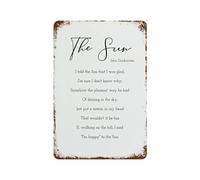 xiaoxiaoshen Póster de metal con cita del poema del sol de John Drinkwater para decoración de pared, arte moderno para decoración del hogar, bar, tienda, decoración vintage, 30 x 20 cm