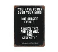 xiaoxiaoshen Póster de metal con cita estoica de Marcus Aurelius Strength Stoic para decoración de pared, arte moderno para decoración del hogar, bar, tienda, decoración vintage, 40 x 30 cm