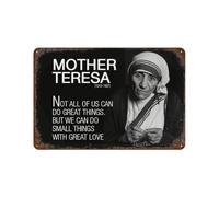 xiaoxiaoshen Póster de metal con cita inspiradora de madre Teresa para decoración de pared, decoración moderna para el hogar, bar, tienda, decoración vintage, 20 x 30 cm