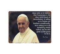 xiaoxiaoshen Póster de metal con cita inspiradora del Papa Francisco (2) para decoración de pared, decoración moderna del hogar, bar, tienda, decoración vintage, 30 x 40 cm