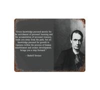 xiaoxiaoshen Póster de metal con diseño de filósofo Rudolf Steiner motivacional (1) para decoración de pared, decoración moderna del hogar, bar, tienda, decoración vintage, 30 x 40 cm