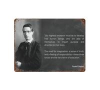 xiaoxiaoshen Póster de metal con diseño de filósofo Rudolf Steiner motivacional (2) para decoración de pared, decoración moderna del hogar, bar, tienda, decoración vintage, 30 x 40 cm