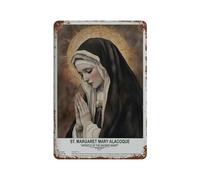 xiaoxiaoshen Póster de metal con diseño de Santa Margarita María Alacoque para decoración de pared, decoración moderna para el hogar, bar, tienda, 30 x 20 cm