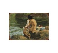 xiaoxiaoshen Póster de metal con diseño filipino de Fernando Amorsolo, 4 unidades, decoración moderna para el hogar, bar, tienda, decoración vintage, 20 x 30 cm