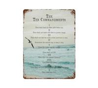 xiaoxiaoshen Póster de metal con texto en inglés "10 Mandamientos" para decoración de pared, decoración moderna para el hogar, bar, tienda, decoración vintage, 40 x 30 cm