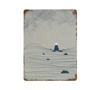 xiaoxiaoshen Póster de metal con texto en inglés "Build Your House On The Rock" para decoración de pared, arte moderno, decoración del hogar, bar, tienda, decoración vintage, 40 x 30 cm