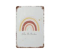 xiaoxiaoshen Póster de metal con texto en inglés "Follow The Rainbow" para decoración de pared, decoración moderna para el hogar, bar, tienda, decoración vintage, 30 x 20 cm