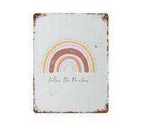 xiaoxiaoshen Póster de metal con texto en inglés "Follow The Rainbow" para decoración de pared, decoración moderna para el hogar, bar, tienda, decoración vintage, 40 x 30 cm