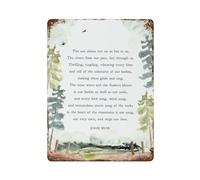 xiaoxiaoshen Póster de metal con texto en inglés "The Sun Shines by John Muir" para decoración de pared, arte moderno, decoración del hogar, bar, tienda, decoración vintage, 40 x 30 cm