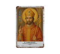 xiaoxiaoshen Póster de metal de St. Thomas Becket para decoración de pared, decoración moderna para el hogar, bar, tienda, decoración vintage, 30 x 20 cm