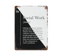 xiaoxiaoshen Póster de metal para decoración de pared con definición de trabajo social, decoración moderna para el hogar, bar, tienda, decoración vintage, 40 x 30 cm