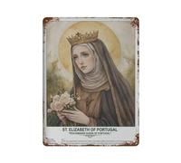 xiaoxiaoshen Póster de metal para decoración de pared de Santa Isabel de Portugal, decoración moderna del hogar, bar, tienda, decoración vintage, 40 x 30 cm