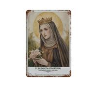 xiaoxiaoshen Póster de metal para decoración de pared de Santa Isabel de Portugal, decoración moderna del hogar, bar, tienda, decoración vintage, 30 x 20 cm