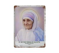 xiaoxiaoshen Póster de metal para decoración de pared de Santa Madre Teresa de Calcuta, decoración moderna para el hogar, bar, tienda, decoración vintage, 40 x 30 cm
