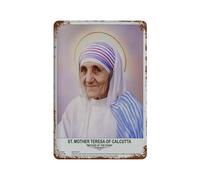 xiaoxiaoshen Póster de metal para decoración de pared de Santa Madre Teresa de Calcuta, decoración moderna para el hogar, bar, tienda, decoración vintage, 30 x 20 cm