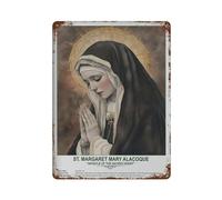xiaoxiaoshen Póster de metal para decoración de pared de Santa Margarita María Alacoque, decoración moderna para el hogar, bar, tienda, letrero vintage, 40 x 30 cm