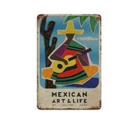 xiaoxiaoshen Póster de metal vintage mexicano y Life Magazine México para decoración de pared, arte moderno para decoración del hogar, bar, tienda, letrero vintage, 30 x 20 cm