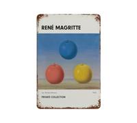 xiaoxiaoshen Rene Magritte - Cartel de metal con diseño de manzanas coloridas, decoración única para pared, decoración moderna del hogar, bar, tienda, decoración vintage, 30 x 20 cm