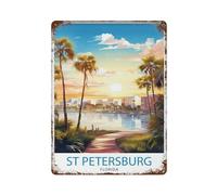 xiaoxiaoshen San Petersburgo Florida Travel Pete Beach Regalo para Florid_1_3 Decoración de pared Arte de metal Póster moderno Decoración del hogar Arte Bar Tienda Decoración Vintage Letrero 40 x 30