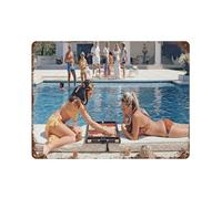 xiaoxiaoshen Slim Aarons - Póster de metal para decoración de pared (22 unidades), decoración moderna para el hogar, bar, tienda, decoración vintage, 30 x 40 cm