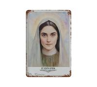 xiaoxiaoshen St. Edith Stein, arte sagrado para decoración de pared, póster de metal moderno, decoración del hogar, bar, tienda, decoración vintage, 30 x 20 cm