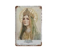xiaoxiaoshen St. Richardis, arte sagrado para decoración de pared, póster de metal moderno, decoración del hogar, bar, tienda, decoración vintage, 30 x 20 cm
