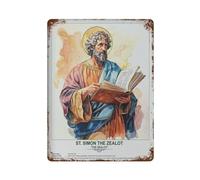 xiaoxiaoshen St.simon The Zealot, arte sagrado para decoración de pared, póster de metal moderno, decoración del hogar, bar, tienda, decoración vintage, 40 x 30 cm