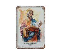 xiaoxiaoshen St.simon The Zealot, arte sagrado para decoración de pared, póster de metal moderno, decoración del hogar, bar, tienda, decoración vintage, 30 x 20 cm