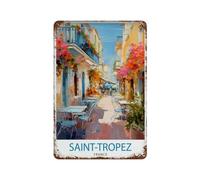 xiaoxiaoshen St. Tropez France Travel French Riviera_4 - Póster de metal para decoración de pared, moderno, decoración del hogar, bar, tienda, decoración vintage, 30 x 20 cm
