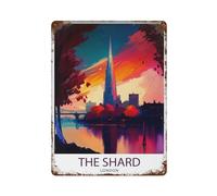 xiaoxiaoshen The Shard London - Cartel de metal para decoración de pared, diseño de Londres, decoración moderna para el hogar, bar, tienda, decoración vintage, 40 x 30 cm