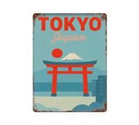 xiaoxiaoshen Tokio Travel Scenic Japanese City Gift for Japan Wanderlust Wall Decor Art Metal Tin Poster Modern Home Decor Art Home Bar Shop Decor Vintage Sign 40 x 30 cm