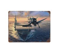 xiaoxiaoshen Vought F4U-Corsair Fighter Plane - Póster de metal para decoración de pared, decoración moderna para el hogar, bar, tienda, decoración vintage, 30 x 40 cm