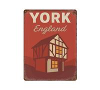 xiaoxiaoshen York England Travel Scenic City Historic Wanderlust Wall Decor Art Metal Tin Poster Modern Home Decor Art Home Bar Shop Decor Vintage Sign 40 x 30 cm