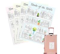 XIAOXIAOYU Bible, Books of the Bible Dashboard Stickers - Rastreador de biblioteca 4x de los libros de la Biblia - Capítulo Log Pegatinas para el Estudio de las Escrituras y