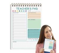 XIAOXIAOYU Bloc de notas para profesores, sellos de notas de maestros - 50 hojas maestras para hacer lista Bloc de notas,5,8 x 8,3 pulgadas Organizador de escritura de notas lindos, Twin