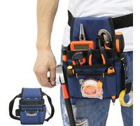 XIAOXIAOYU Bolsa de herramientas de cintura para electricista, bolsa de herramientas de electricista, bolsa de herramientas de cinturón, cinturón de herramientas de lona con múltiples bolsillos
