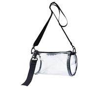 XIAOXIAOYU Bolso cilíndrico transparente, bolso transparente aprobado por el estadio,Bolsos cilíndricos elegantes para mujer | Bolso pequeño de para estadios, seguridad