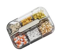 XIAOXIAOYU Caja de medicamentos para viajes, organizador de píldoras de viaje - Caja organizadora portátil de píldoras de 6 compartimentos,Estuche portátil para píldoras