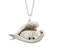 XIAOXIAOYU Collar de alas de perro de ángel dormido,Collar de joyería con encanto para mujer colgante con cadena linda | Accesorio de moda, collar de esquina para Año Nuevo, encuentros,