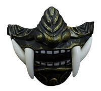 XIAOXIAOYU Cubierta de media cara con colmillos, disfraz de colmillos de media cara, cubierta de cosplay, accesorios de miedo, colmillos de Halloween resistentes y divertidos, calavera de animal para