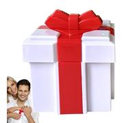 XIAOXIAOYU Decoración de caja de San Valentín - Cajas de joyería de bloques de construcción navideños, contenedores creativos de caramelos, cajas de envoltura para el día de San Valentín para pasteles