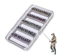 XIAOXIAOYU Fly Fishing Lure Kit de, 50 señuelos de bajo con Caja de Almacenamiento, Gancho portátil para lubina, Trucha, lucioperca, Equipo de Ocio